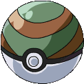 Dies ist der Nestball. Mit ihm lassen sich Pokémon mit niedrigem Level besser einfangen.