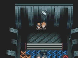Dieser Screenshot zeigt Blau in seiner Arena in Vertania City in HeartGold & SoulSilver.