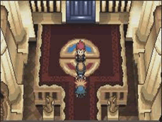Dieser Screenshot zeigt den Raum vom Champ Siegfried in HeartGold & SoulSilver.